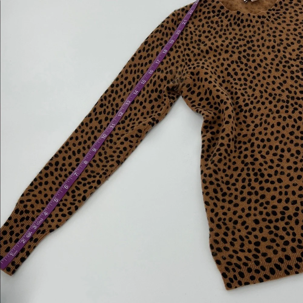 J. Crew Cashmere crewneck sweater in leopard‎ dot fun eclectic statement XS